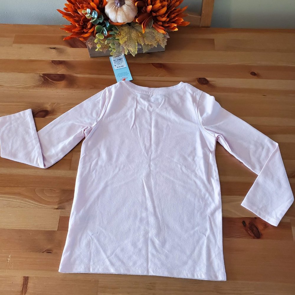 Cat & Jack-Girls' Candy Cane Heart  Long Sleeve Graphic T-Shirt - Soft Pink XS - Picture 5 of 8